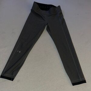 Womens Size Small Under Armour Kids Gray Leggings Pants.